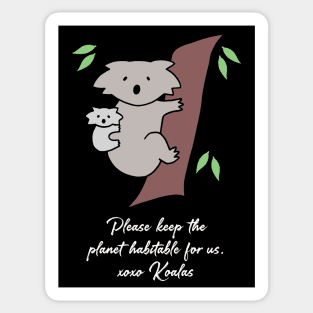 Koala - Habitable Planet (Black) Sticker